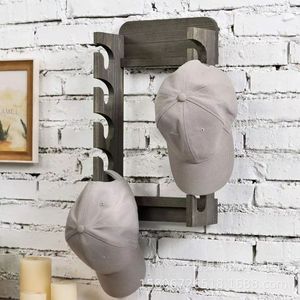 Wooden <b>Baseball</b> <b>Cap</b> Display Rack Wall Mounted Solid Wood Hat <b>Storage</b> Organizer For Home Entrance - Product Image 1
