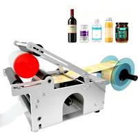 Machine d'étiquetage de bouteilles à rail coulissant réglable avec arbre de rembobinage et distributeur d'étiquettes en rouleau pour bouteilles cosmétiques - Offre Spéciale