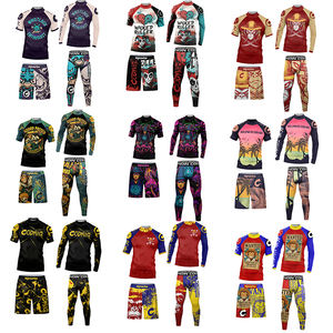 Vêtements de Jiu-Jitsu brésilien Cody Lundin, combinaisons de sport pour hommes, Rash Guard sans Gi, leggings à imprimé numérique, shorts de MMA, anti-UV UPF50 - Product Image 1