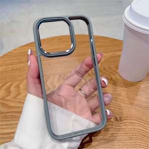 Funda para iPhone 17 Pro Max, color sólido simple, ranura metálica, transparente, cobertura total, a prueba de golpes - Product Image 4