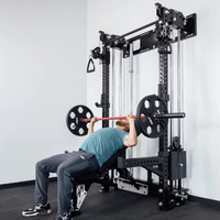 Appareil d'entraînement mural complet pour salle de sport à domicile Machine à câble peu encombrante Système de poulie réglable Station fonctionnelle à montage latéral pour