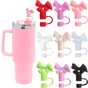 Desain baru 10mm Pvc Topper debu sedotan warna-warni dasi kupu-kupu Toppers Tumbler mug aksesoris untuk Tumbler - Product Image 2