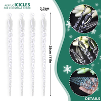 Ornement en acrylique transparent écologique de haute qualité, 11 pouces (28 cm), pour arbre de Noël et décoration de fête d'hiver