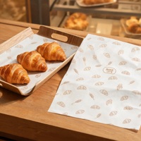 Bedrucktes Fettdichtes Papier Vorgeschnittene Bögen Crepe-Shop-Verpackung Lebensmittelkontakt Geringe Mindestbestellmenge Hersteller