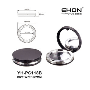 Estuche Compacto de Plástico ABS Vacío para Cosméticos con Espejo, Logotipo y Diseño Personalizados, Forma Redonda para Base de Maquillaje en Polvo - Product Image 3