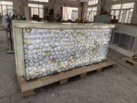 Conception de bar de banquet de luxe avec comptoir de restaurant à surface solide en agate