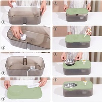 Distributeur automatique d'eau pour animaux de compagnie 3L Fontaine à eau pour chat et bol de nourriture avec bols pour chat en acier inoxydable