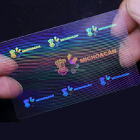 Autocollants holographiques 3D transparents, étiquettes personnalisées, impression carrée, feuille en rouleau PET pour emballage de cosmétiques, perruques, cils