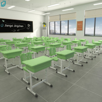 Ensemble de bureau et chaise d'école en plastique ABS réglable en hauteur, qualité garantie