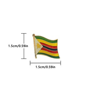 Broches de revers drapeau national du Zimbabwe en époxy cristal, badges en métal émaillé, broches peintes, souvenirs, cadeaux commémoratifs personnalisés pour costume - Product Image 3