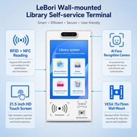 Sistema de Biblioteca RFID, Quiosco de Autopago, Máquina de Peticionar, Devolver y Renovar Libros Montada en la Pared con NFC y Pantalla Táctil