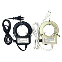Lampe annulaire LED 220V 110V à 56 perles pour microscope, lampe fluorescente, lampe annulaire noire et blanche, source d'éclairage électrique pour caméra et écouteurs