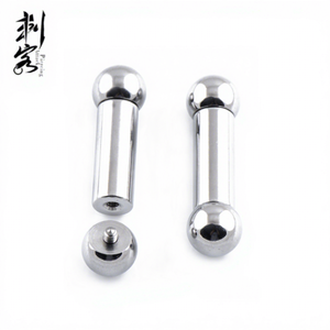 Piercing de langue d'haltère de calibre 2 à filetage interne en acier inoxydable - Product Image 1