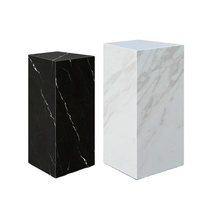 Statue en acrylique pour mariage, bas prix, support de Cube blanc et noir, 1 pièce, forte luminosité, Cube en marbre, Perspex