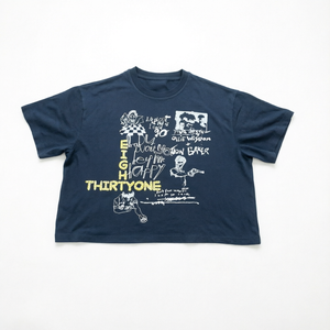 เสื้อยืดคอกลมทรงครอป ผ้าคอตตอนถักคุณภาพสูง 100% ล้างสีแบบแอซิดวอช พิมพ์ลาย DTG ตามสั่ง ทรงปกติ สไตล์ซันสตรีท - Product Image 1