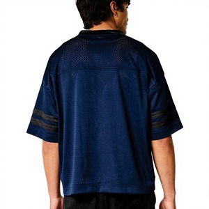 เสื้อเจอร์ซีย์อเมริกันฟุตบอลสไตล์สตรีทแวร์สำหรับผู้ชาย สีกรมท่า ทรงโอเวอร์ไซส์ เสื้อกีฬาระบายอากาศได้ดี เสื้อกีฬาออกกำลังกาย รับผลิตแบรนด์ส่วนตัว ขายส่ง - Product Image 2