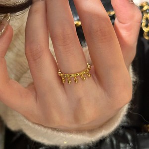 Bague GuFa en argent pur S925, pompon blanc, style romantique, exquis, polyvalent, coupe légère, luxe haut de gamme, sensation simple, design de niche - Product Image 2