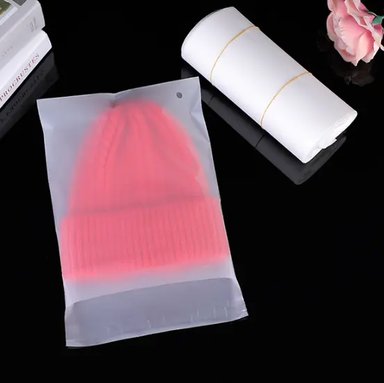 Bolsa de plástico autoadhesiva para guardar ropa interior EVA PET mate personalizable embalaje con asa de sellado térmico