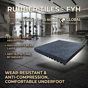 Baldosas de Goma Entrelazadas para Gimnasio, Tapete Antideslizante con Absorción de Impactos, Retardante de Fuego, para Pisos de Fitness en Interiores - Product Image 1