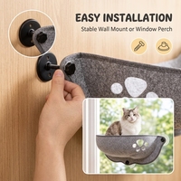 Lit pour chat en feutre de luxe solide et détachable avec ventouses puissantes, hamac et nid suspendus pour fenêtre, perchoir sans fil pour chat
