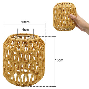 Abat-jour en rotin fait main, style industriel, écologique, couvre-lampes - Product Image 2