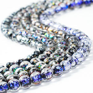 Милые двухцветные стеклянные бусины лэмпворк, 10 мм, ручной работы, импортные, с фольгой, для рукоделия, изготовления украшений, бижутерии, кольца, стеклянные поделки - Product Image 4