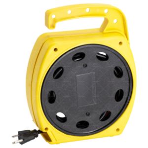 Linsheng 10 Amp 16/3 SJTW Extensión de bobinado duradero Cable de alimentación Carrete de cable retráctil con 4 salidas a tierra - Product Image 3