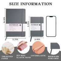Agenda personnalisé avec logo pour la promotion scolaire 2027, format A5, 96 pages, couverture rigide en cuir PU, ensemble cadeau
