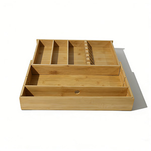 Caja de Almacenamiento de Bambú con Divisores Expandibles para Organización de Cocina, Rectangular, Capacidad de 45L - Product Image 2