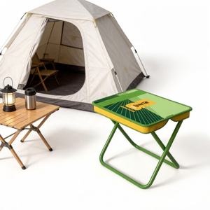 Tabouret pliant en aluminium sous licence <span class=keywords><strong>FIFA</strong></span> 2026 pour le visionnage, le camping et le jardin - Siège compact et portable Vert/Jaune Vif - Product Image 3