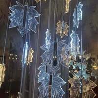 Nouvelle Décoration de Plafond Romantique Feuille d'Érable Moka 2021, Lumière LED en Acrylique, Décoration Suspendue pour Mariage, Fournitures pour Événements et Fêtes