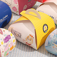 Boîte à dessert française portable personnalisée avec logo, mini-boîte en papier pour pâtisserie, avec laminage mat pour l'emballage alimentaire