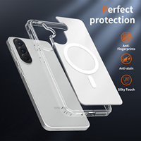 Étui magnétique transparent pour Samsung Galaxy A57 Series, antichoc, anti-traces de doigts, coque de protection transparente en TPU+PC