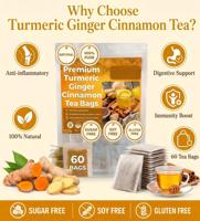 Collection de Sachets de Thé Bien-être Personnalisés à Faible MOQ, Directement de l'Usine, à Base de Curcuma, Gingembre et Cannelle Naturels Purs, pour la Digestion et Anti-inflammatoire