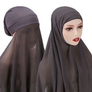 Hiyab Instantáneo de Chifón Jersey con Gorro, Venta al por Mayor en Línea en Malasia, Pañuelos de Colores Sólidos para Adultos, Alta Calidad y Precio Razonable - Product Image 5