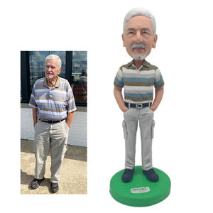 100% saf el yapımı tamamen özel kişiselleştirilmiş beyefendi Bobbleheads özel erkek 3D heykelleri - Product Image 6