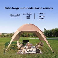Dôme de camping extra-large quatre saisons avec auvent, abri solaire extérieur, tente de pique-nique portable, coupe-vent, imperméable, avec fenêtre de toit, en tissu Oxford 210D