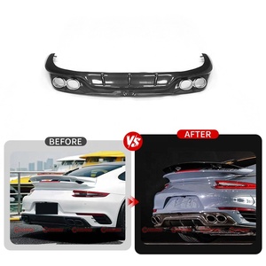 Hot Sale Upgrade to AK Style Carbon Fiber Car Auto Parts Rear Diffuser Lip for Porsche 991 991.2 Turbo - Product Image 4