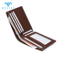 Desain Baru Harga Pabrik Cepat Kustom Berkualitas Tinggi 100% Kulit Asli Bermerek Anti RFID Dompet Tempat Kartu MEYSHE Pria