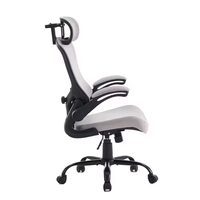 Chaise de bureau exécutive ergonomique moderne à dossier haut entièrement en mesh avec mécanisme d'inclinaison réglable en hauteur - Gris