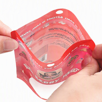 Sachets Mylar personnalisés avec fenêtre découpée, finition mate, poignée ronde et design couleur sur mesure pour produits alimentaires