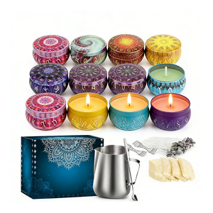 Latas de metal vacías para velas naturales al por mayor con tapas de lujo para programación de red de exhibición de marca privada - Product Image 1