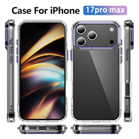 Coque de téléphone transparente antichoc en TPU souple pour iPhone 17 Pro Max 16E 17Air 15 14 Plus 13 12 Mini 11 Pro, avec dos rigide en PC transparent