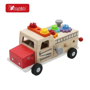 Set truk mainan anak kayu Stem edukasi kustom untuk anak usia 3 + W03C062