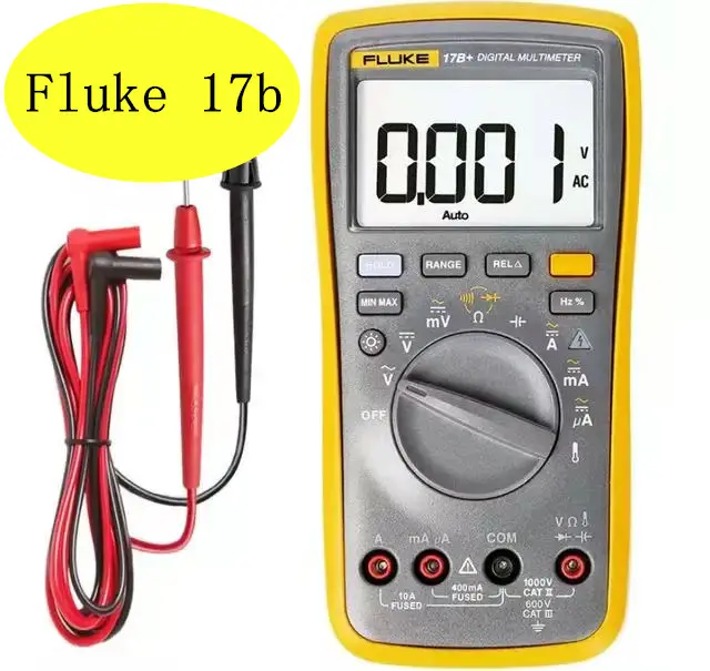 Fluke multimeter digital elektrik, kit alat listrik maks/17b + max 1000V multimeter digital ac/dc pengukur arus