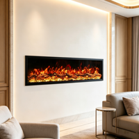 Cheminée électrique murale de 72 pouces avec flamme LED, télécommande, application, décorative, sans chauffage, certifiée CE, pour la maison et l'hôtel
