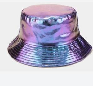 Unisex Laser Metallic Fisherman Christmas Halloween <strong>Easter</strong> Bar Party Fashion Holographic Sun <strong>Hat</strong> Rave Carnival Bucket Cap Silver - Product Image 3