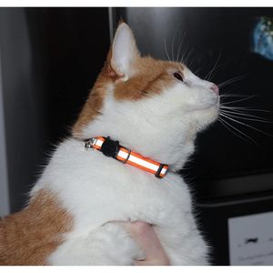 ชุดปลอกคอแมวสะท้อนแสง6ชิ้นผ้าไนลอนแข็งปลอดภัยพร้อมกระดิ่งและของตกแต่งขนสัตว์ปลอกคอสัตว์เลี้ยงหลากสี - Product Image 5