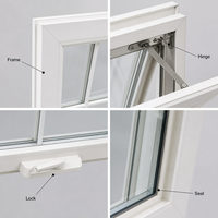 Auvent de fenêtre robuste, durable, fiable, en PVC, résistant à la corrosion, verrouillable, pour cour méditerranéenne et terrasse