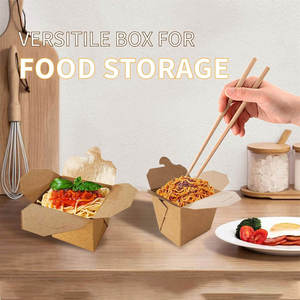 Boîte <span class=keywords><strong>à</strong></span> nouilles jetable haut de gamme en kraft imperméable avec couvercle, conteneur <span class=keywords><strong>à</strong></span> emporter anti-fuite, emballage personnalisé avec logo pour les restaurants de restauration rapide - Product Image 2